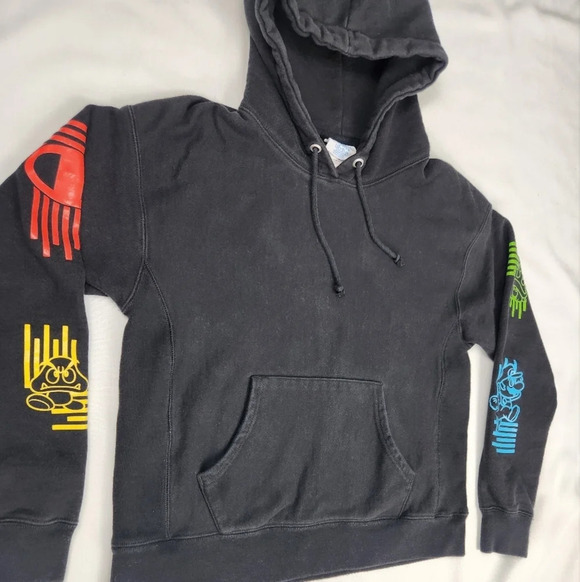 Champion × Super Mario Bros Reverse Weave Black Hoodie - Picture 2 of 6